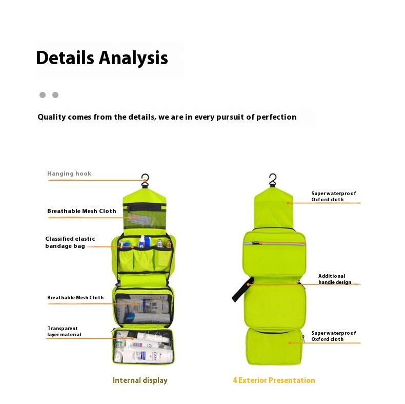 Andralyn Outdoor Rees Dräi an engem Wäschbeutel Portable Dréchen Naass Trennung Späicherbeutel Multifunktionell Waasserdicht Pure Nylon Make-up Beutel_voghion.com