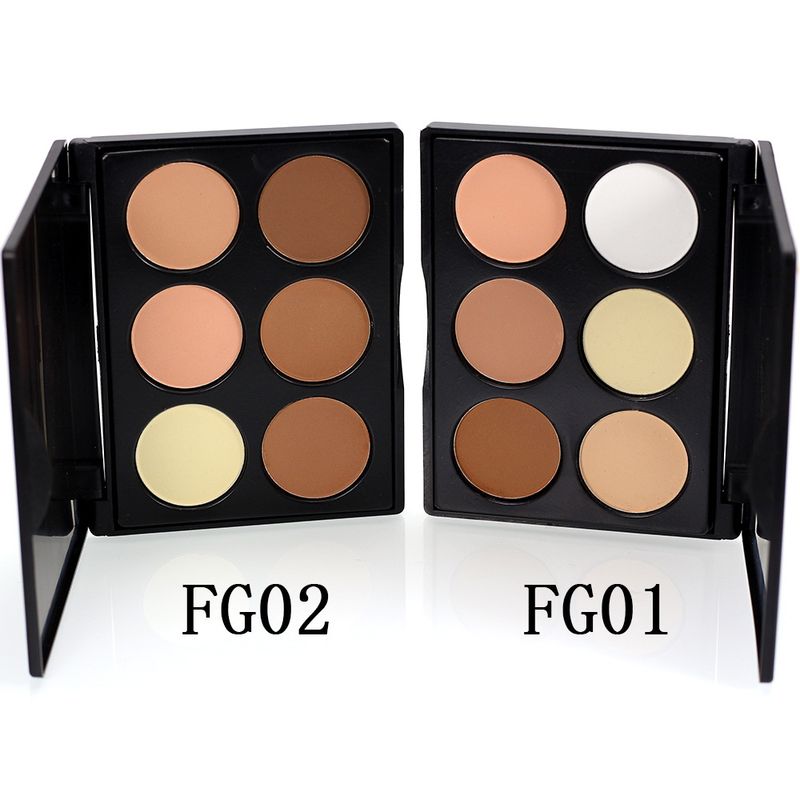 Makeup Sets New Set 6 Color Powder Makeup Concealer Delicate With Foundation Brush Makeup_voghion.com