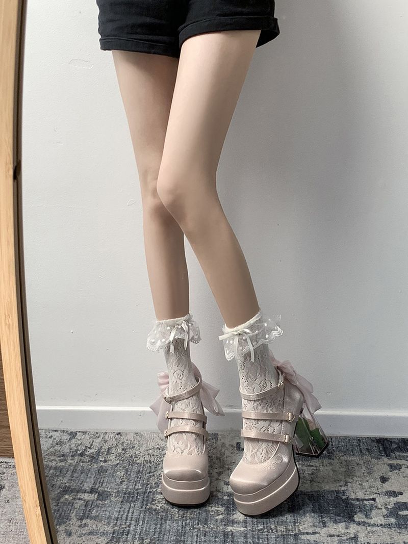 Round-Toe Chunky Heel Pumps Height-Boosting Low-Cut Pumps Stylish And Versatile_voghion.com