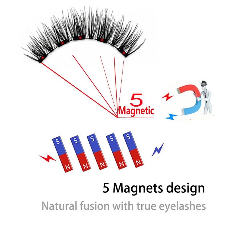 5er-Set magnetischer Wimpern – wiederverwendbare falsche Wimpern mit Clips für den täglichen Gebrauch (einfach anzubringen)_voghion.com