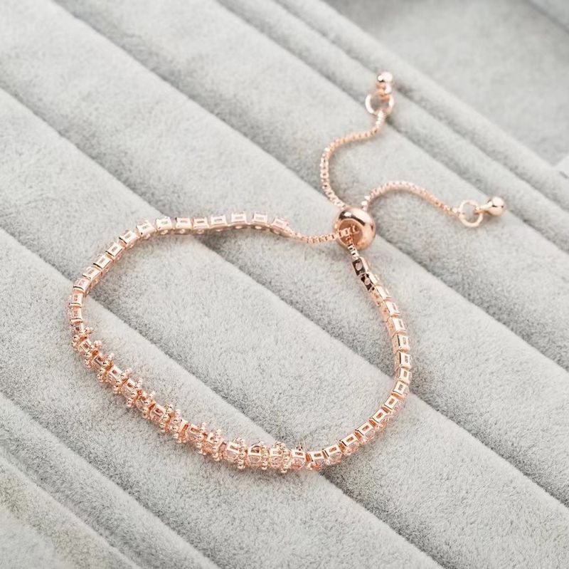 Korean Fashion Rhinestone Claw Chain Simple Elegant Round Bead Wrap Adjustable Bracelet Bangle_voghion.com