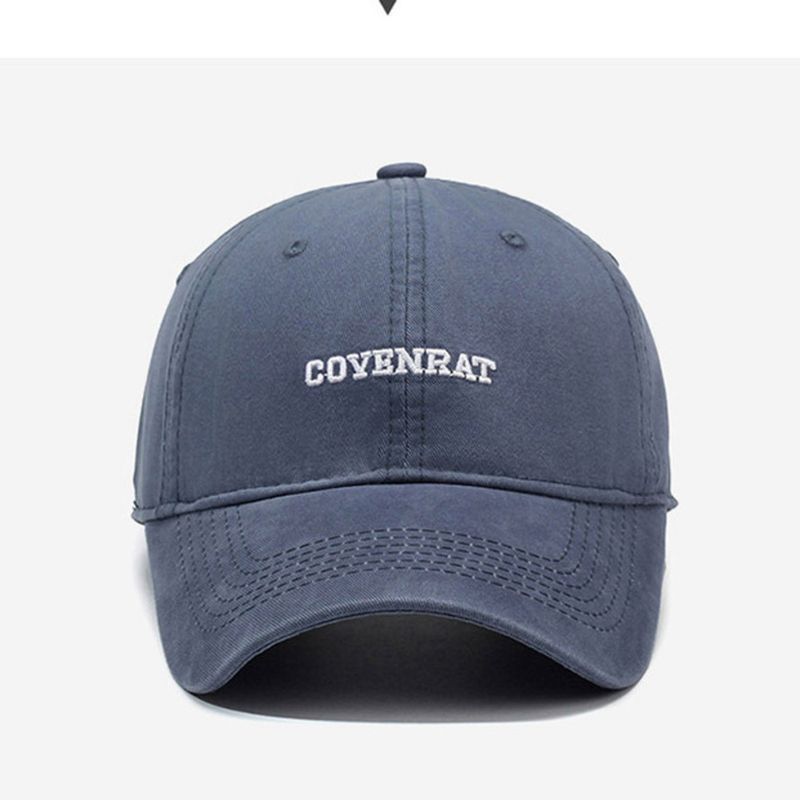 Vintage Brief Stickerei Baseball Für Männer Und Frauen Koreanische Mode Einfache Vielseitige Gewaschene Baumwolle Duckbill Cap Macht_voghion.com