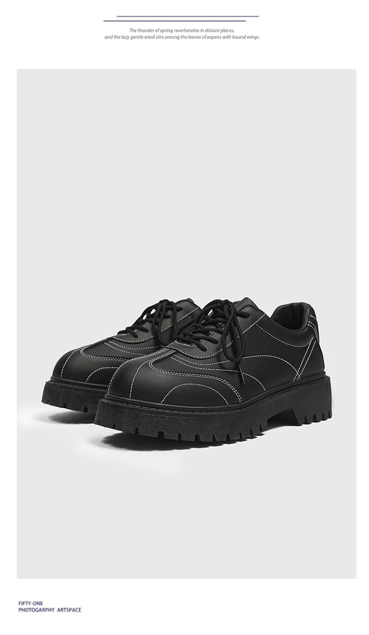 Scarpe casual da uomo stringate stile britannico con suola spessa Scarpe derby di alta qualità comode scarpe da esterno uomo 39-44_voghion.com