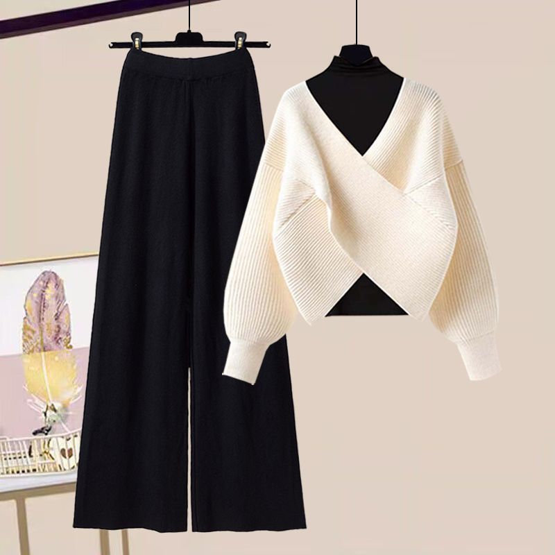 Abbigliamento da donna Nuovo design di grandi dimensioni Maglione con fondo Camicia Pantaloni casual aderenti_voghion.com