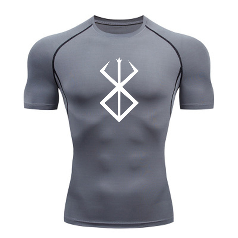 Man's Clothing Sports Tight Quick Drying Fitness Wear Short Sleeve Running High Elastic Moisture Absorption Compression T-shirt For Men_voghion.com