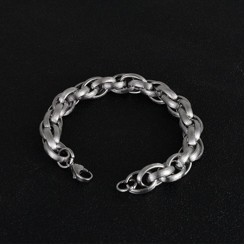 Bracciale da uomo in stile coreano, stile studentesco, audace, hip-hop, in acciaio al titanio, semplice, alla moda, per giovani_voghion.com