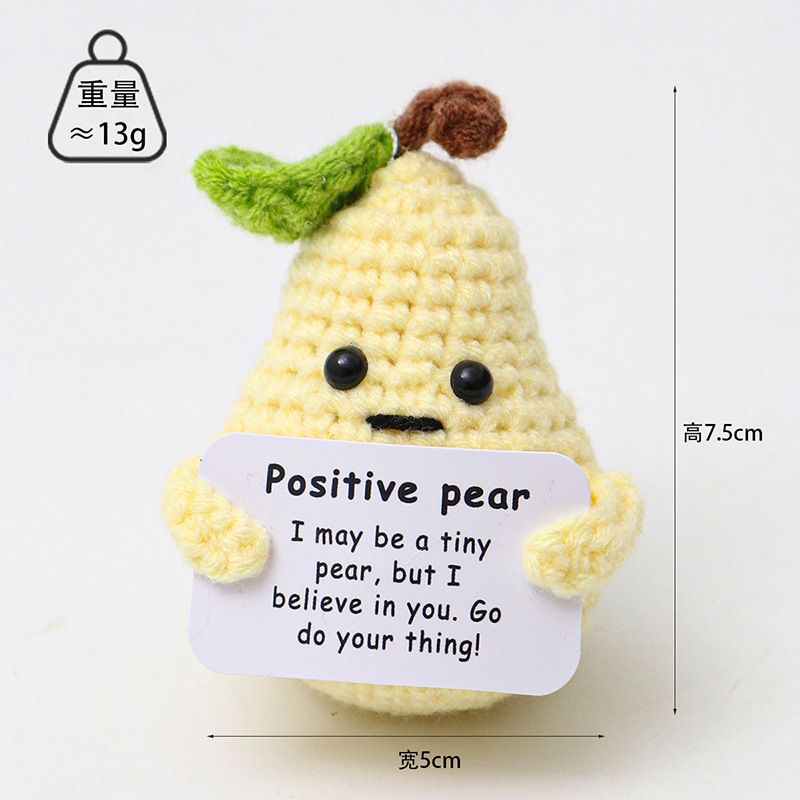 Muñeca tejida a mano con hilo, papa positiva, pepino, energía positiva, girasol en maceta, lista para la venta._voghion.com
