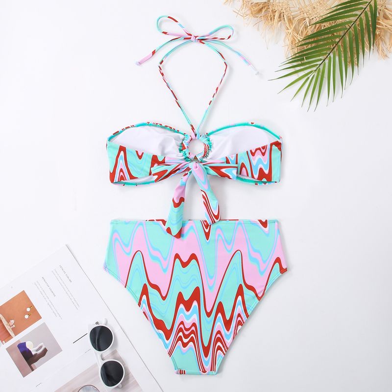 Maillot de bain trois pièces imprimé pour femme, bikini sexy à la mode_voghion.com
