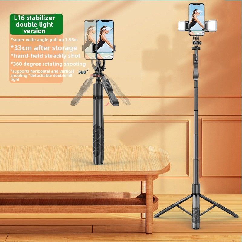 Selfie-Stick-Stativ L16 Anti-Shake Einziehbarer Handyhalter Tragbares Live-Übertragungsfoto-Desktop-Stativ für Reisen_voghion.com