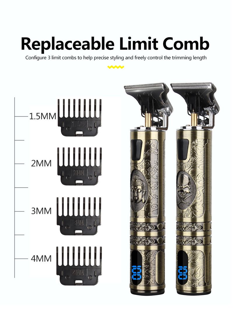 Rechargeable electric hair clippers carving gentleman new hair salon home hair clipper T9 oil head hair clipper bald artifact_voghion.com