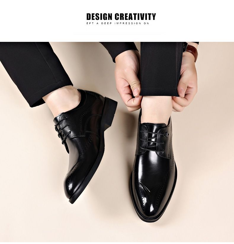 New business dress shoes men's soft sole breathable leather British men's shoes commuter cowhide shoes_voghion.com