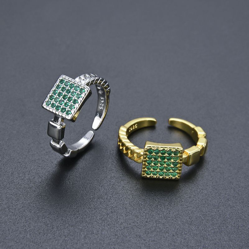 Anello unisex alla moda, semplice, con diamanti e zirconi, con apertura regolabile, stile unisex, con rete rossa._voghion.com