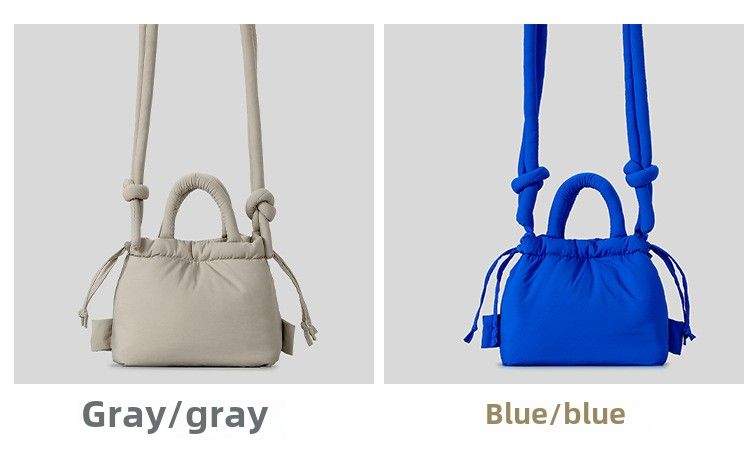 Personalisierte modische Umhängetasche, Nischendesign, neue, mit Baumwolle gefüllte Nylon-Umhängetasche für Damen, weiche und leichte, plissierte Seil-Kleinhandtasche_voghion.com