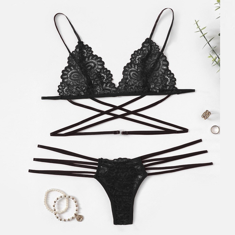 Hot Sale Naisten U Sexy alusasusetti naisille Plus Size Lace Lingerie Thong Set Bodydoll Sleepwear Bandage Bran_voghion.com