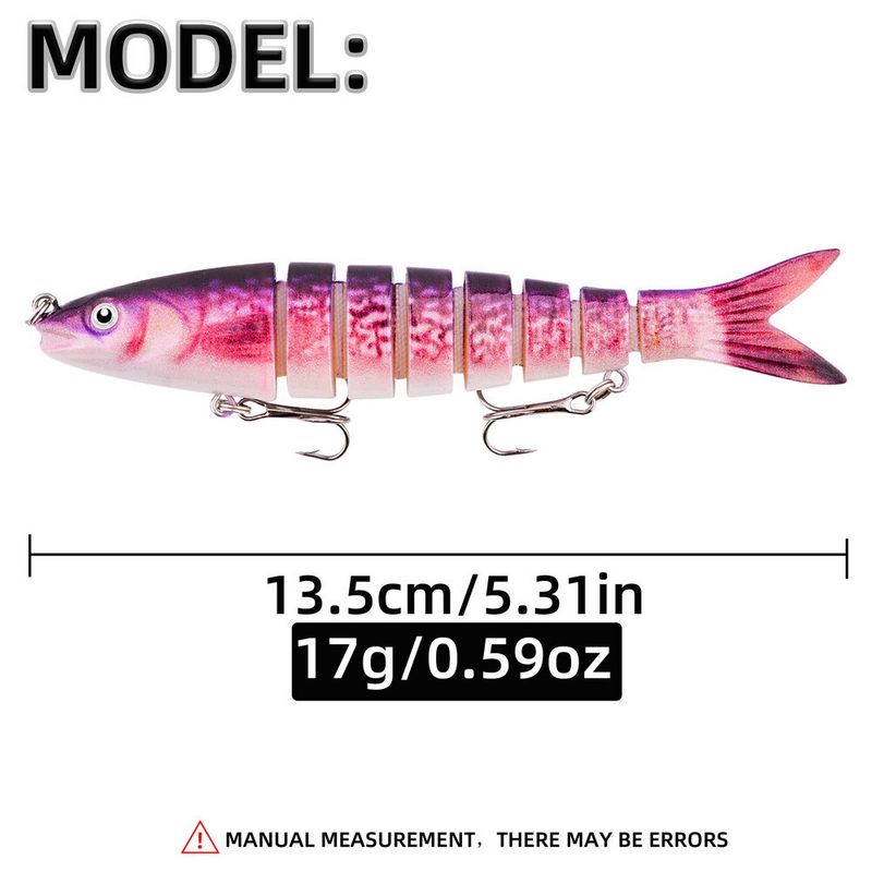 Çok Bölmeli Loach Biyonik Seti Uzun Atışlı Yavaş Batışlı 13,5 cm 17 g Gerçekçi 8 Bölmeli Sert Yem Balıkçılık Yemi_voghion.com
