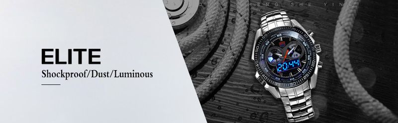 Men's Watches Men's Sports Double-display Electronic Watch Alarm Clock Luminous Shi Ying Waterproof Watch_voghion.com