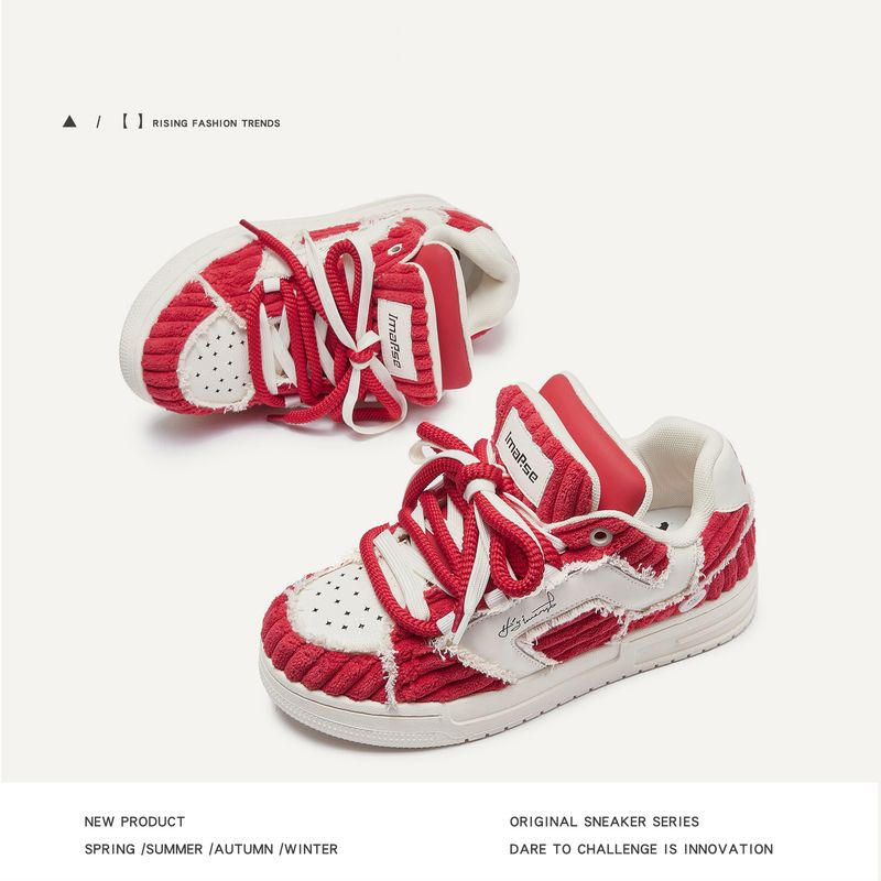 Chaussures tendance rouges pour hommes et femmes, édition limitée, style Bread, pour le Nouvel An chinois (2025)_voghion.com