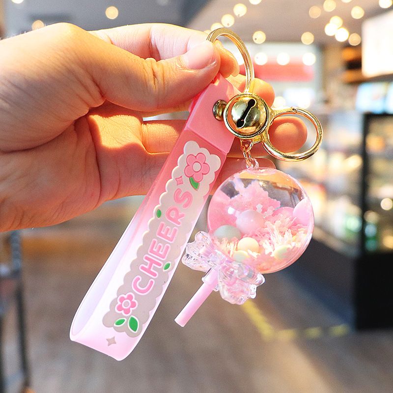 Float into oil maple leaf lollipop drift bottle couple car bag small gift girl pendant keychain_voghion.com