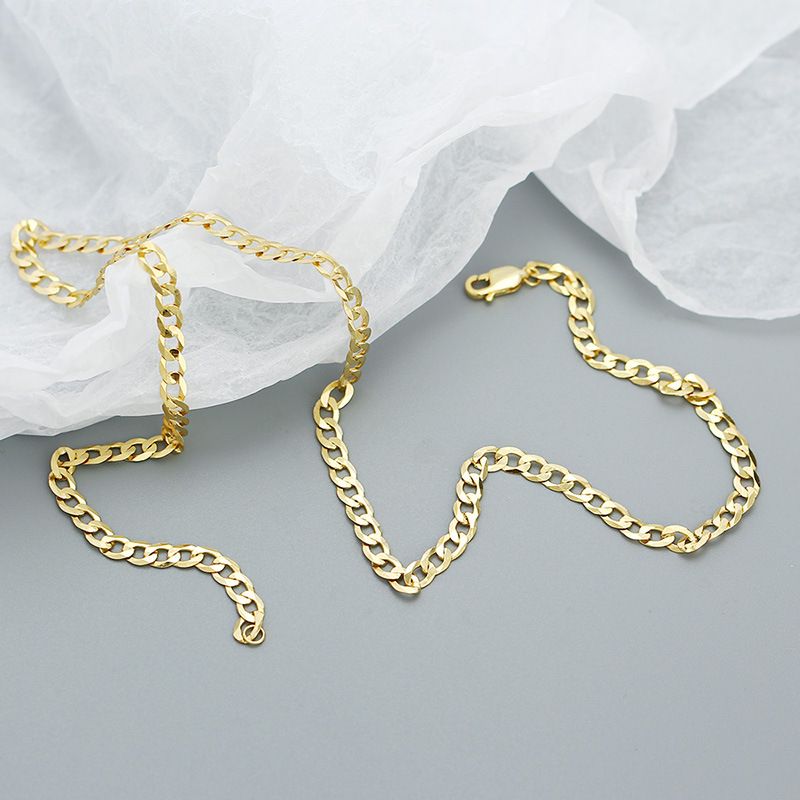 Collana cubana YHN078 S Sier Ins in metallo stile hip-hop con personalità a strati e catena semplice_voghion.com