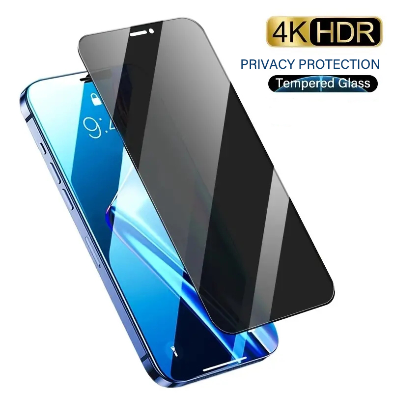 Film de sticlă securizată pentru protecție a confidențialității anti-spion pentru iPhone 15 14 13 12 Mini 11 Pro X XS Max XR Ecran clar_voghion.com