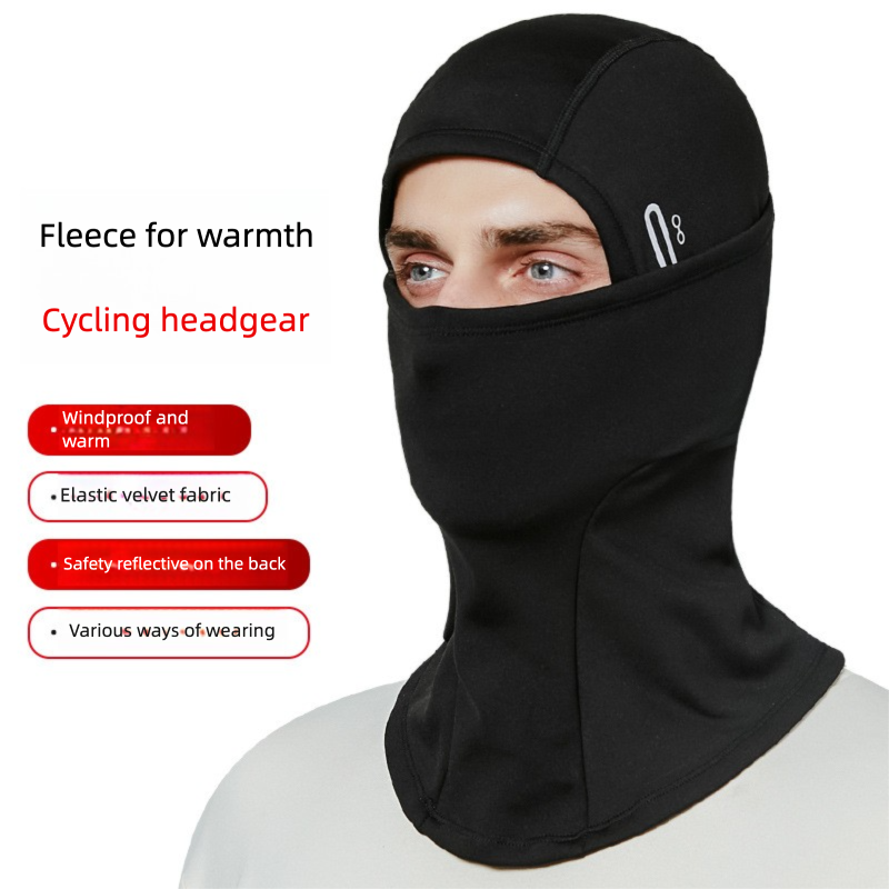 Passamontagna termico antivento, antivento, con fodera in pile, per uomo e donna, per ciclismo all'aperto_voghion.com
