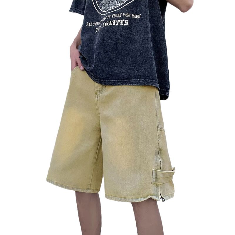 Jeansshorts för män, sommarmode, märkesdesign, sense tooling, fempunktsbyxor, amerikanska retrobyxor med lös passform_voghion.com