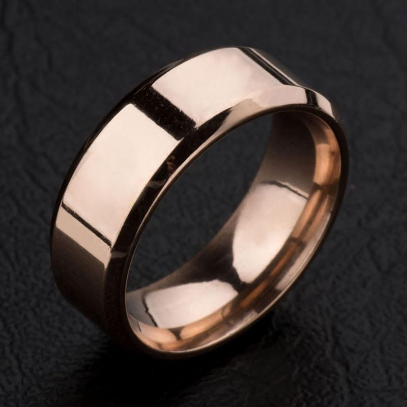 Vendita calda Uomo Argento Nero Acciaio Inossidabile Classico Colore Solido Metallo Bianco Matrimonio Fidanzamento Per Uomo Gioielli Anello Fascia_voghion.com