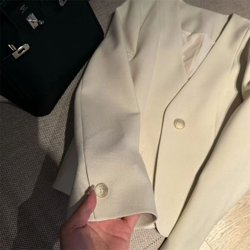 High-End Short Blazer For Women Petite 2025 Spring New Casual Small Suit Elegant Top Jacket_voghion.com