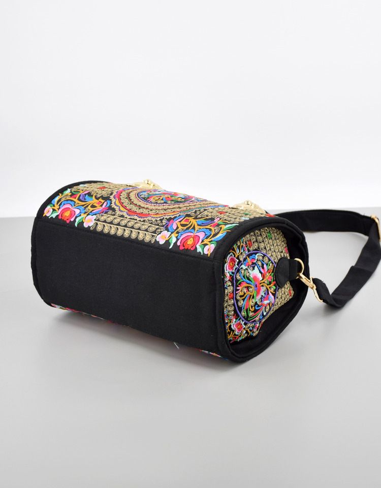 Damentaschen, National Style Retro Bestickte Handtasche, Canvas Stickerei, One Shoulder Crossbody Kissentasche, Reisetasche_voghion.com