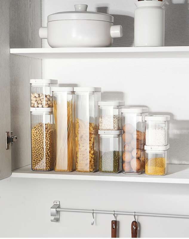 Lebensmittel, Kaffee, Gewürze, versiegeltes Glas, feuchtigkeitsbeständig, für Getreide und verschiedene Getreidesorten, transparente Lebensmittel, Plastiksnacks_voghion.com