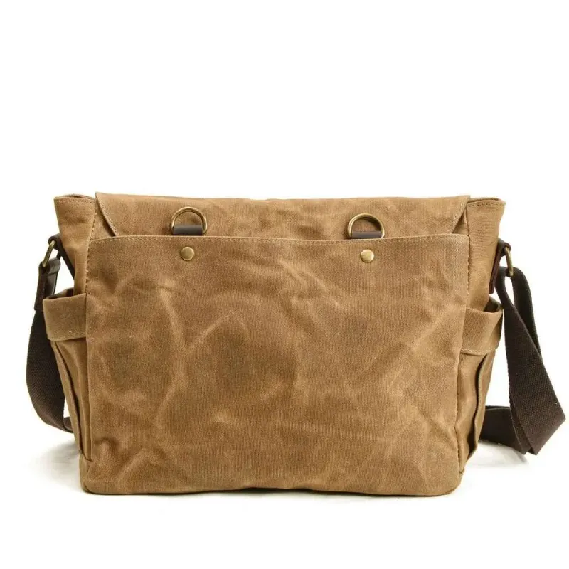 Borsa a tracolla in tela cerata da uomo - Borsa per laptop in pelle vintage da uomo_voghion.com