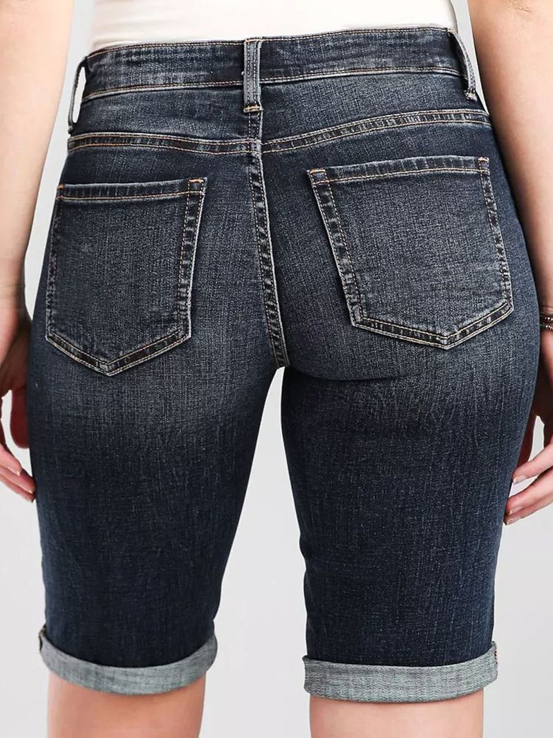Jeans corti neri aderenti elasticizzati casual estivi da donna_voghion.com