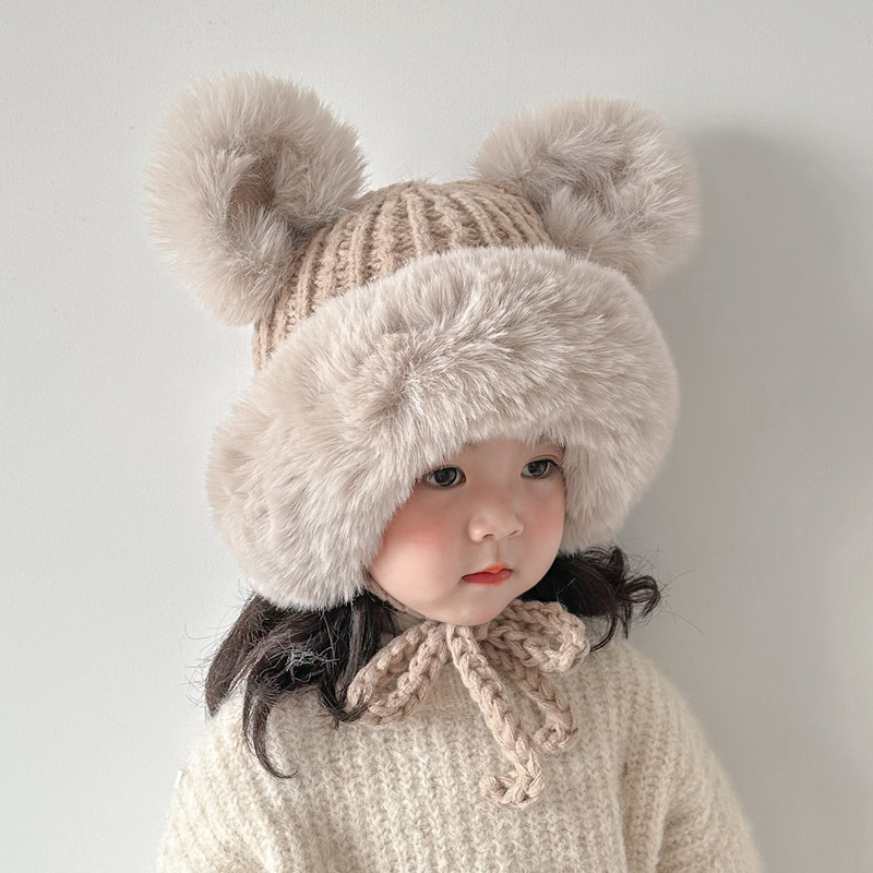 Cappelli per bambini Cappelli invernali per ragazze Pullover Plus Velluto Cappelli per orecchie da bambino per uomo e donna Autunno e inverno Cappelli Lei Feng per bambini spessi e caldi_voghion.com