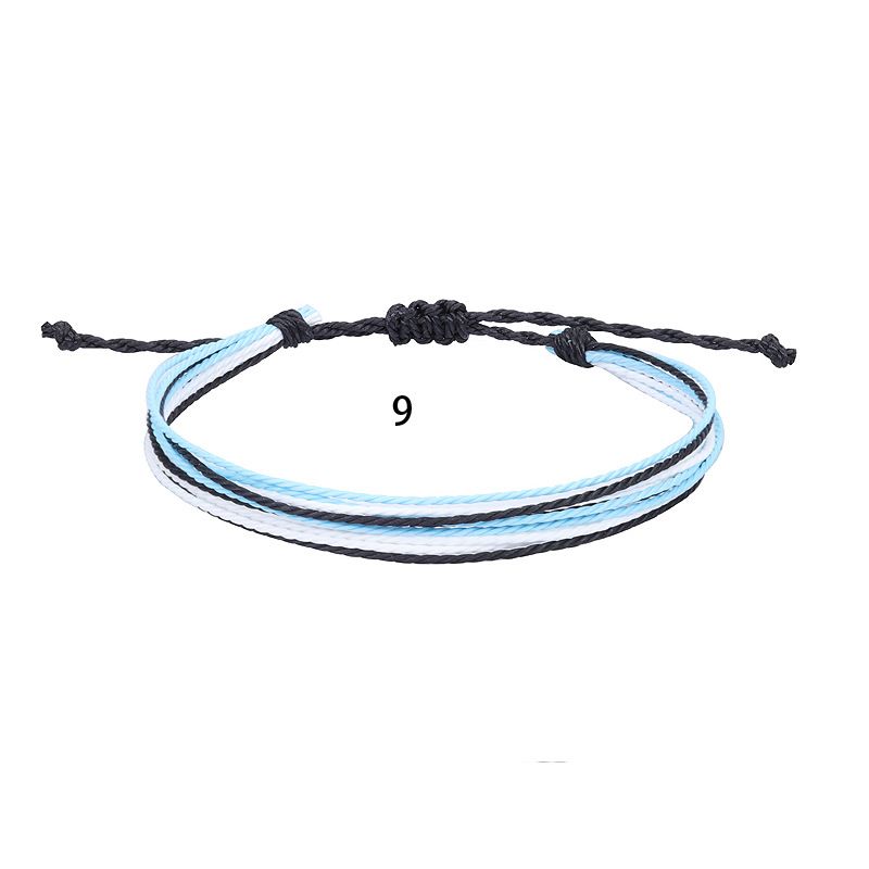 Bohemian Style Waterproof Wax Thread Woven Summer Surfing Anklet_voghion.com
