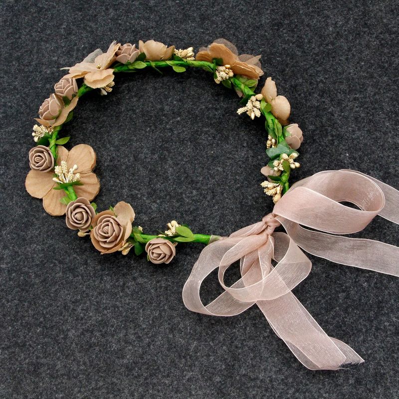 Mori-style flower garland headdress and hair accessories, seaside holiday headdress, studio photography, bride and bridesmaid accessories_voghion.com