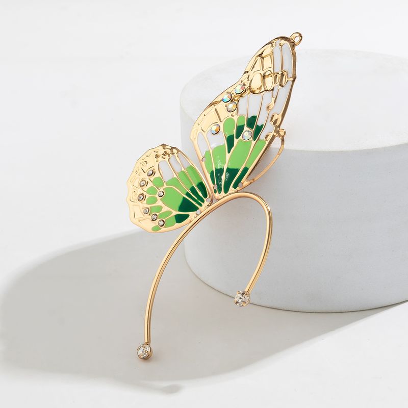 Gancio per elfo con gancio senza foro per orecchini a farfalla con ali di strass da donna, piccolo fermaglio per orecchio_voghion.com