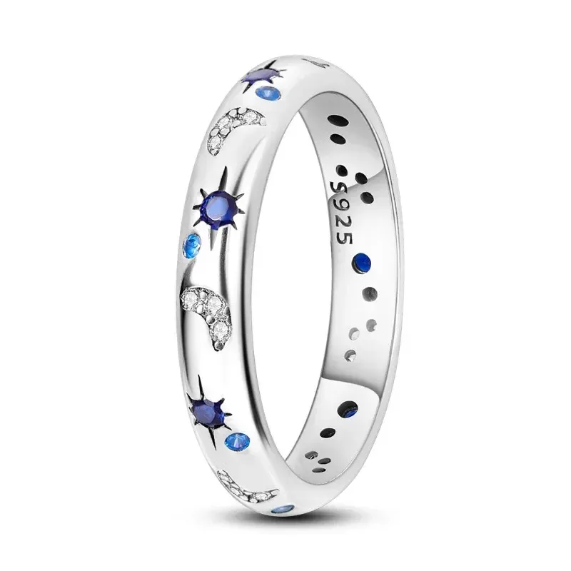 Nuovo anello di cristallo blu celeste scintillante con luna, sole e stella per donna, elegante e alla moda, fascia impilabile per le dita, regalo per feste_voghion.com