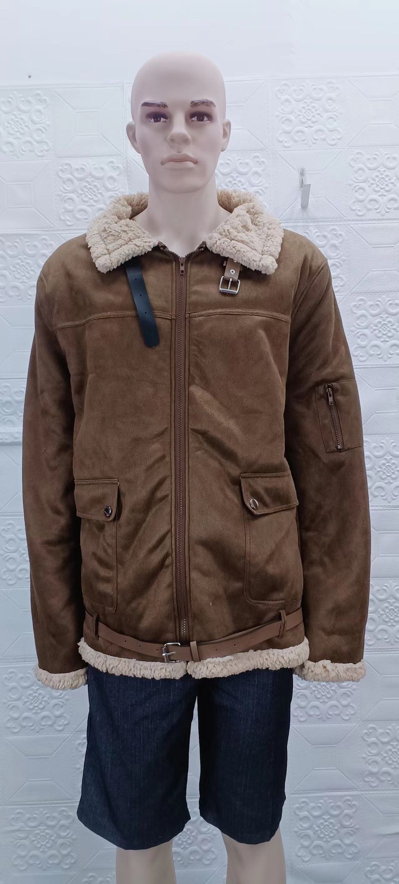Ανδρικά Ρούχα Χοντρό Δερμάτινο Μπουφάν Χειμώνας Νέα Γούνα Ενσωματωμένο Ανδρικό Μπουφάν Παλτό_voghion.com