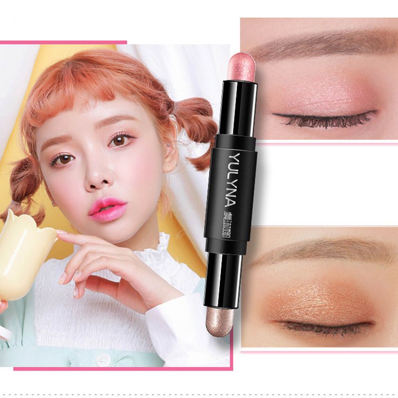 Hislaves Eyeshadow Pen Dual Head Waterproof Cream Glitter Gradient Shimmer Eyeshadow Stick Προμήθειες μακιγιάζ - 1_voghion.com