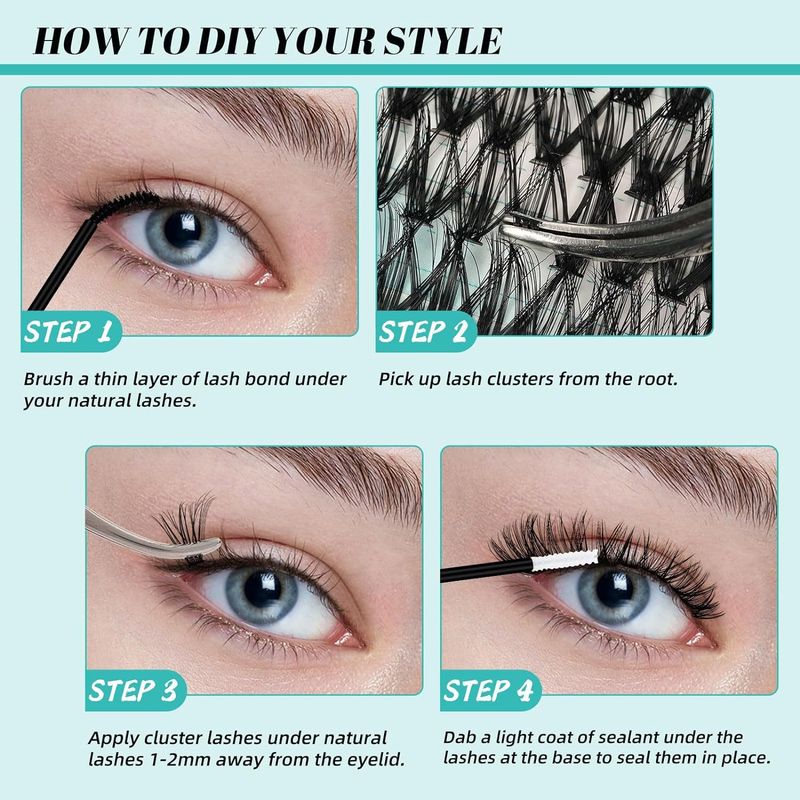 DIY Vierteiliges segmentiertes Set aus falschen Wimpern Selbstverlängerungs-Wimpernset_voghion.com