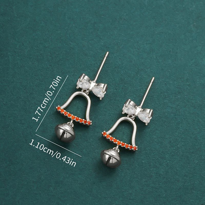 Boucles d'oreilles cloche de Noël tendance pour femmes, douces et polyvalentes_voghion.com