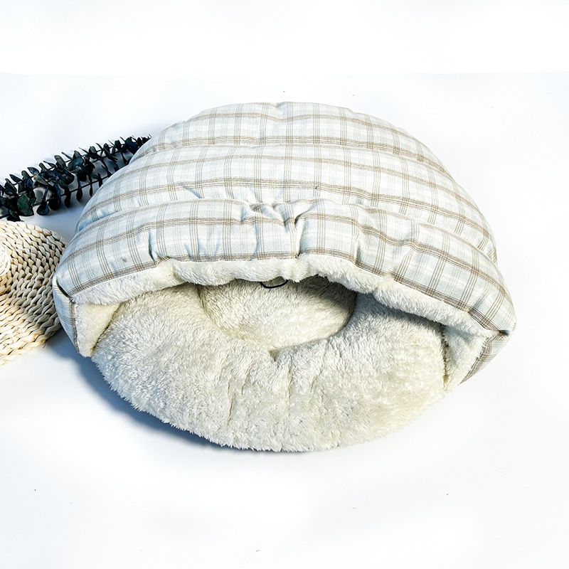 Winter dog nest, thickened and warm pet dog, cat semi enclosed nest_voghion.com
