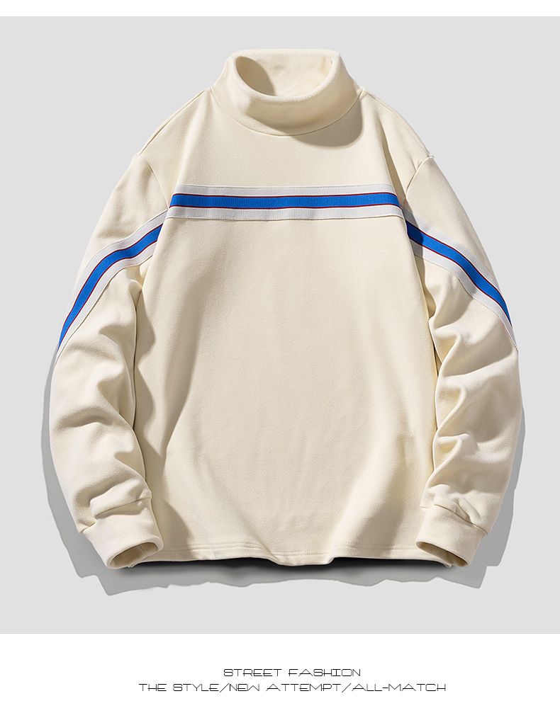Heren thermisch basislaag shirt – halfhoge hals, lange mouwen, warm ondershirt (wit, donkergrijs, zwart, kaki, bruin)_voghion.com
