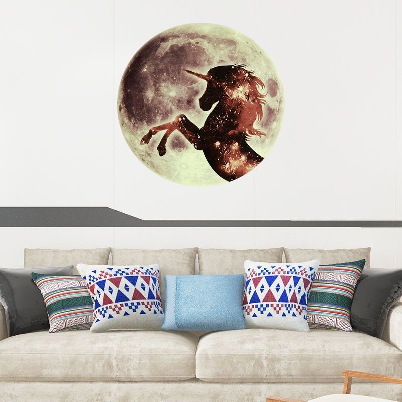 20cm Mond Einhorn leuchtender Wandaufkleber_voghion.com