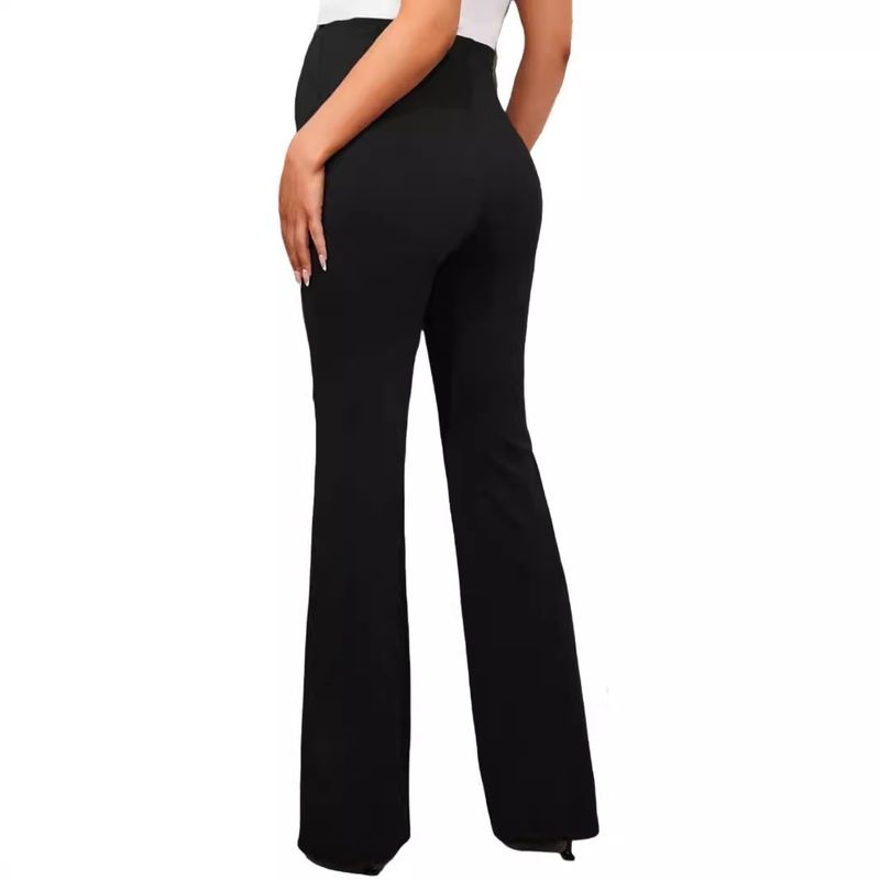 Women's Clothing Slim High Waist Flared Pants Fashionable Commuting Slim Elastic Belly Support Maternity Trousers_voghion.com