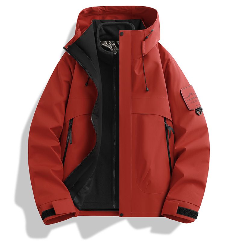 für Männer und Frauen Outdoor Winddichte, wasserabweisende, abnehmbare 3-in-1-Wanderjacke mit Kapuze_voghion.com