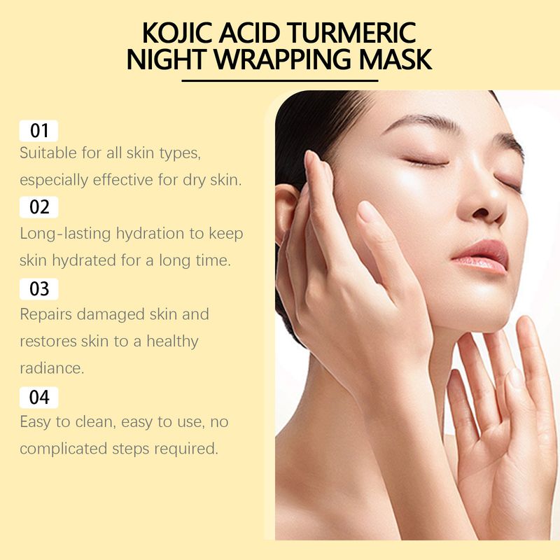 Maschera peel-off al collagene e curcuma HOYGI, detergente delicata, idratante, nutriente e levigante per la pelle del viso_voghion.com