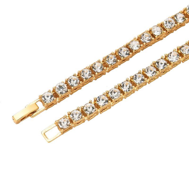 Modische Tenniskette im minimalistischen Stil mit 5 mm Strasssteinen, Fußketten aus Gold und Silber für Herren und Damen_voghion.com