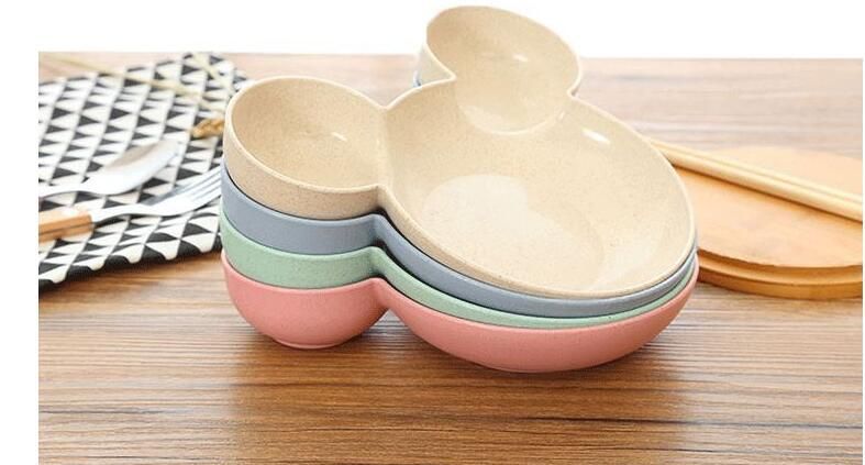Ciotola di grano cartone animato per bambini stoviglie di paglia/piatto di frutta condimento piatto di condimento ciotola di plastica integratore alimentare per bambini Ciotola_voghion.com