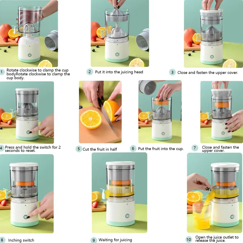 RYYD USB Juicer - Hands-Free|Compact Citrus|EU Kitchen_voghion.com